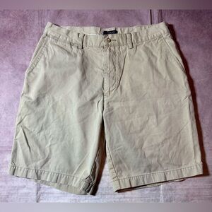 Polo Ralph Lauren Chino Shorts Mens 34 Beige Khaki Flat Front Preppy Golf Summer